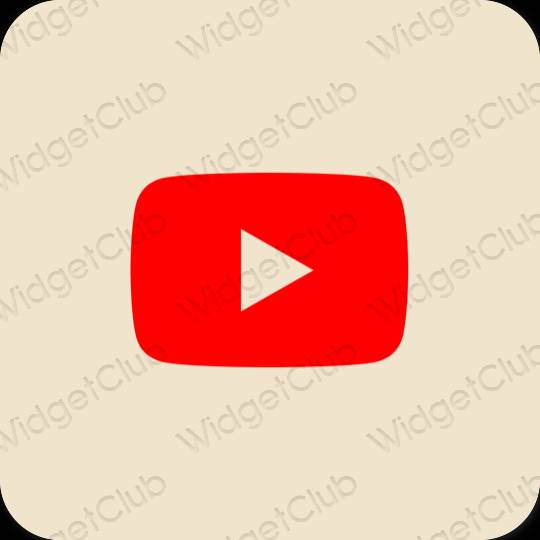 Stijlvol beige Youtube app-pictogrammen