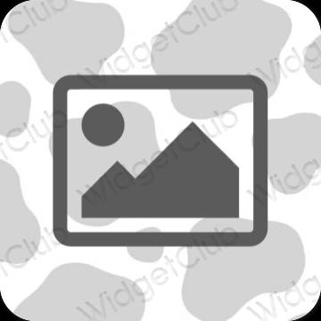 Aesthetic gray Photos app icons