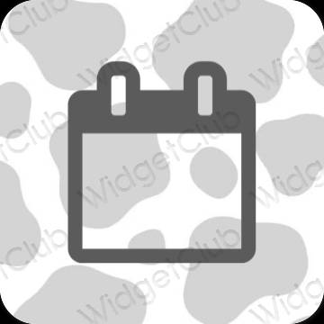 Estético cinzento Calendar ícones de aplicativos
