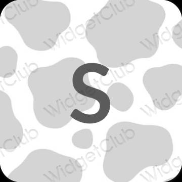 Estetický šedá SHEIN ikony aplikací