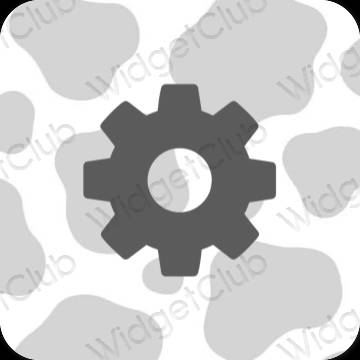 Estetski siva Settings ikone aplikacija