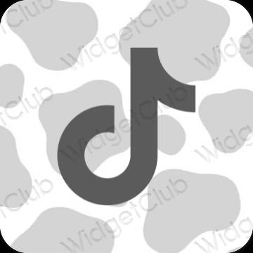 Aesthetic gray TikTok app icons
