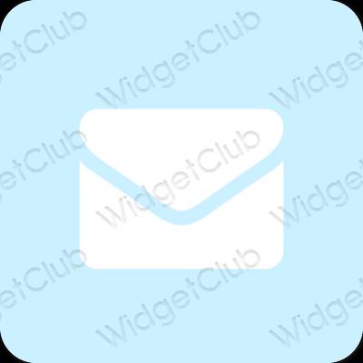 Esthétique bleu pastel Mail icônes d'application
