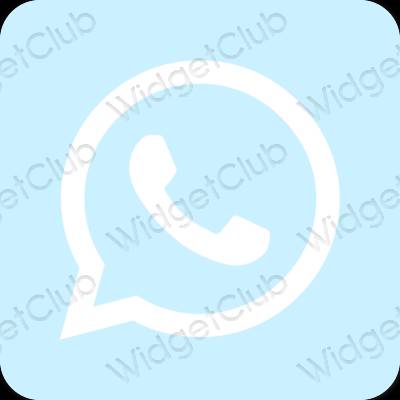 Estetis biru pastel WhatsApp ikon aplikasi