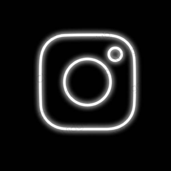 Estético negro Instagram iconos de aplicaciones