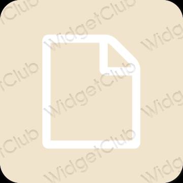 Esthétique beige Files icônes d'application