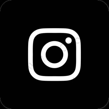 Estetik siyah Instagram uygulama simgeleri