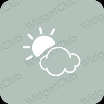Esthétique vert Weather icônes d'application