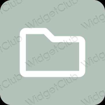 Estetski zelena Files ikone aplikacija