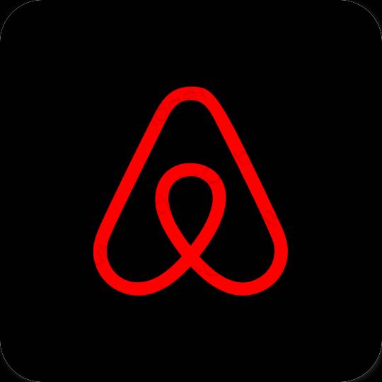 Естетичен черен Airbnb икони на приложения