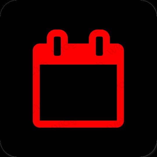 Estetyka czarny Calendar ikony aplikacji