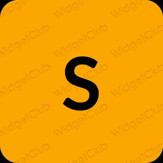 Estetický oranžový SHEIN ikony aplikací