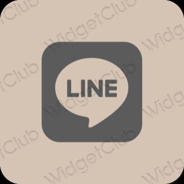 Естетичен бежово LINE икони на приложения