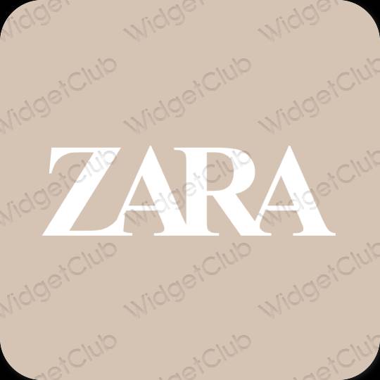 Estetický béžový ZARA ikony aplikací