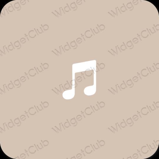 Esztétika bézs Apple Music alkalmazás ikonok
