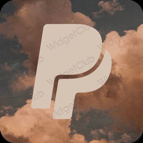 Esztétika bézs Paypal alkalmazás ikonok