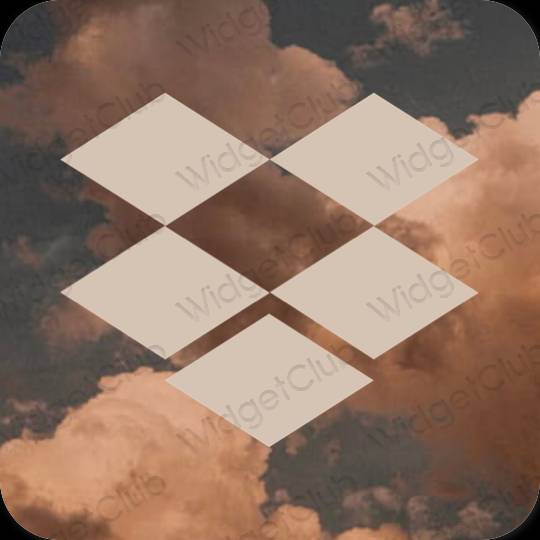 Estetico beige Dropbox icone dell'app