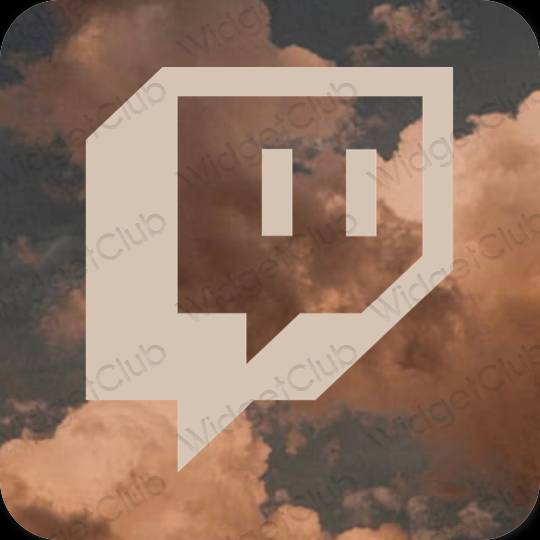 미적인 베이지 Twitch 앱 아이콘