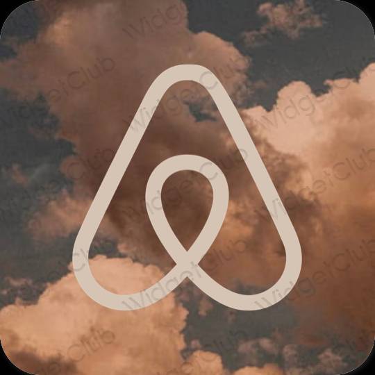 زیبایی شناسی رنگ بژ Airbnb آیکون های برنامه
