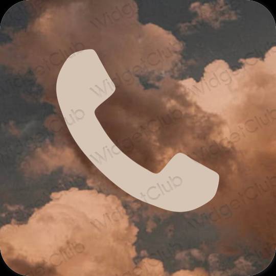 Esztétika bézs Phone alkalmazás ikonok