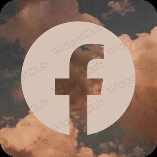 Ästhetisch Beige Facebook App-Symbole