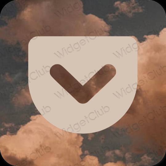 Estetyka beżowy Pocket ikony aplikacji