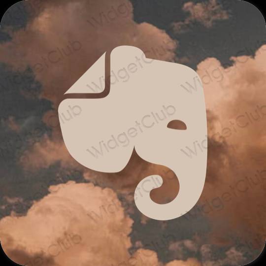 Estetické béžová Evernote ikony aplikácií
