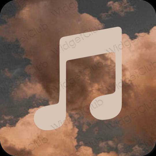 미적인 베이지 Music 앱 아이콘