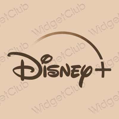 Estetyka beżowy Disney ikony aplikacji