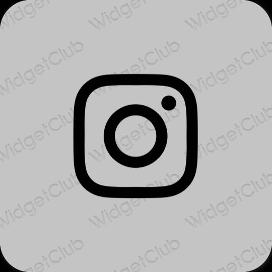 Estetický šedá Instagram ikony aplikací