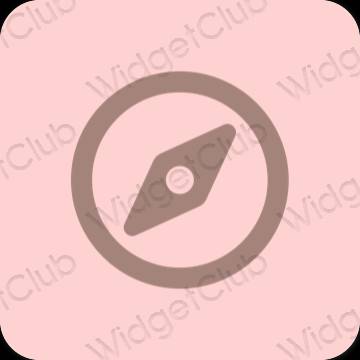 Æstetisk lyserød Safari app ikoner