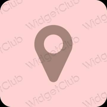 Estetsko roza Map ikone aplikacij