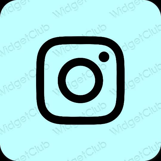 Estetické pastelovo modrá Instagram ikony aplikácií