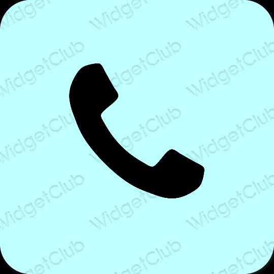 Thẩm mỹ màu xanh pastel Phone biểu tượng ứng dụng
