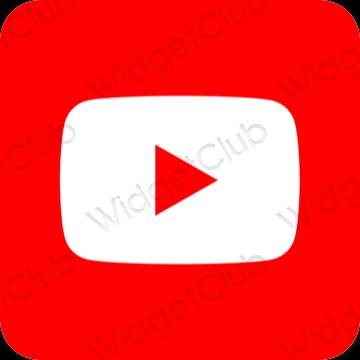 Estetis merah Youtube ikon aplikasi