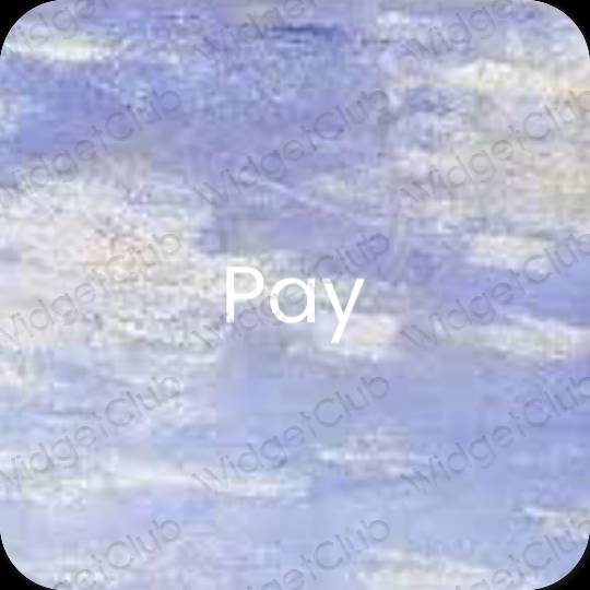 Estetinis pastelinė mėlyna PayPay programėlių piktogramos