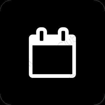 미적인 검은색 Calendar 앱 아이콘