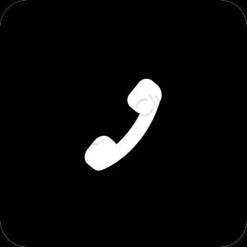 Estetik hitam Phone ikon aplikasi