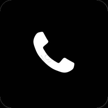 Estetyka czarny Phone ikony aplikacji