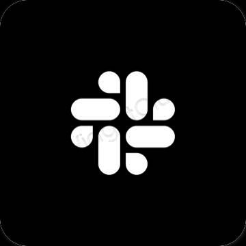 Ästhetisch Schwarz Slack App-Symbole