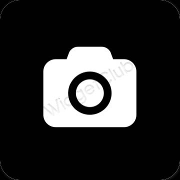Estetisk svart Camera app ikoner