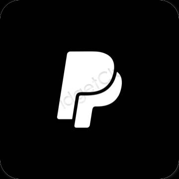 Estetisk svart Paypal app ikoner