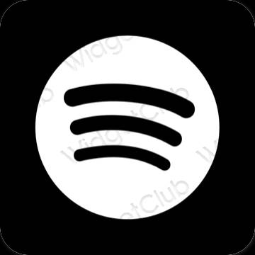 Estetis hitam Spotify ikon aplikasi