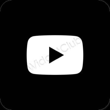 Естетичний чорний Youtube значки програм
