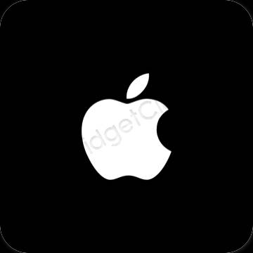 Estetik siyah Apple Store uygulama simgeleri