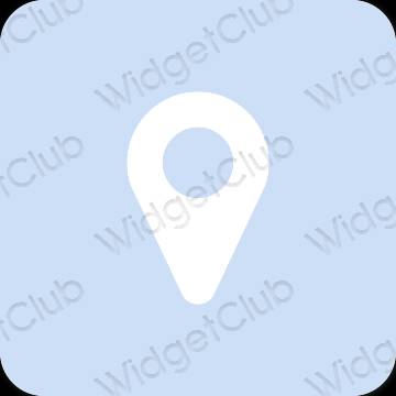 미적인 파스텔 블루 Map 앱 아이콘