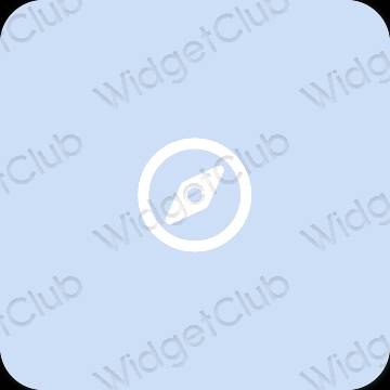 Естетичен пастелно синьо Safari икони на приложения