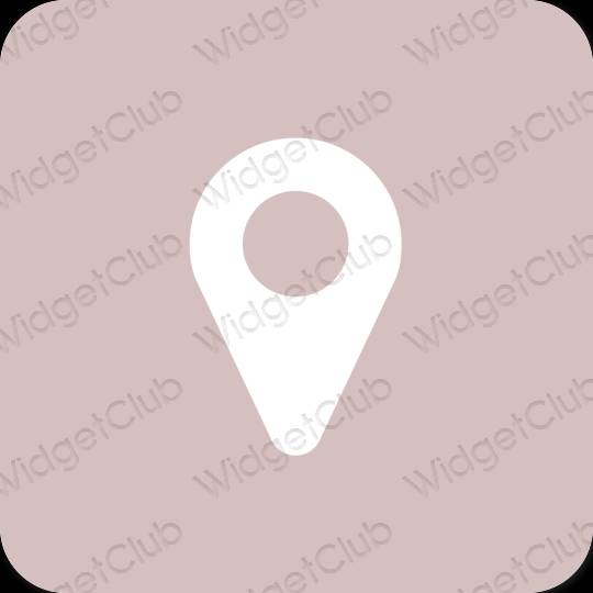 Естетски розе Map иконе апликација