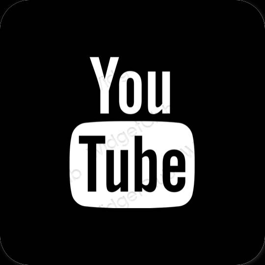 Esztétika fekete Youtube alkalmazás ikonok