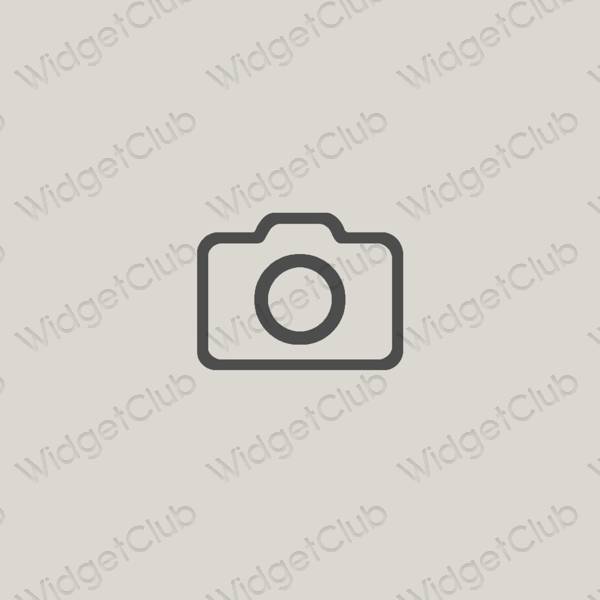 Esthétique beige Camera icônes d'application